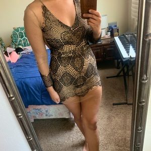 Vintage nude illusion dress